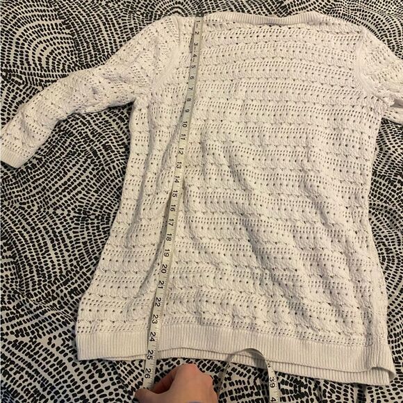 Talbots Plus size XL Crochet Knit White Neutral Coastal Sweater - Picture 6 of 6
